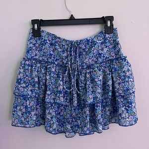 Blue floral skirt!